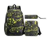 Generico Zaino Scolastico Mimetico Stranci per la Scuola Impermeabile Giallo Borsa a Croce Rossa Set di Zaini Del Liceo Nero con Custodia a Matita (giallo)