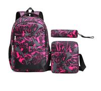 Generico Zaino Scolastico Mimetico Stranci per la Scuola Impermeabile Giallo Borsa a Croce Rossa Set di Zaini Del Liceo Nero con Custodia a Matita (viola)