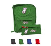 Generico Zaino Scuola e Astuccio Personalizzati Con Nome e Panda Bambini Materna Elementari Asilo Medio Unisex Zainetto Cartella Porta Pastelli Bimbo Bimba Gita Viaggio Borsa Studenti Made in Italy