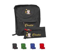Generico Zaino Scuola e Astuccio Personalizzati Con Nome e Zebra Bambini Materna Elementari Asilo Medio Unisex Zainetto Cartella Porta Pastelli Bimbo Bimba Gita Viaggio Borsa Studenti Made in Italy