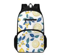Generico Zaino Scuola Elementare Bambino Frutta Gialla Chiara Blu Zaino Traspirante Per Bambini Dalla Prima Alla Quinta Elementari, Schienale Ergonomico, Grande Capacit