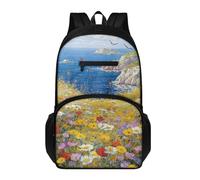 Generico Zaino Scuola Elementare Fiore Farfalla Giallo Zaino Casual Alla Moda Grande Capacità Leggero-Facile Da Caricare Libri Di Lezione, 15.6" Pc, Bicchieri D'Acqua, Ecc.