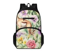 Generico Zaino Scuola Elementare Fiore Giallo Animale Viola Zaino Casual Alla Moda Grande Capacità Leggero-Facile Da Caricare Libri Di Lezione, 15.6" Pc, Bicchieri D'Acqua, Ecc.