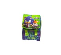 Generico Zaino Scuola Elementare Sonic Prime con Patta 40x29x12 cm | Tasca Frontale, Estensibile, 2 Cerniere Laterali, Sonic e Tails, Bambini