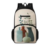 Generico Zaino Scuola Elementare Vaso Rosso Blu Verde Zaino Casual Alla Moda Grande Capacità Leggero-Facile Da Caricare Libri Di Lezione, 15.6" Pc, Bicchieri D'Acqua, Ecc.