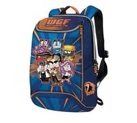 Generico Zaino Scuola - Lyon Gamer WGF - Blu e Arancione - Doppio scomparto per scuola e tempo libero