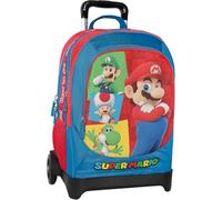 generico Zaino Scuola Trolley compatibile con Super Mario, Struttura FISSA, NON STACCABILE, Maniglia Regolabile, 2 Vani Principali, Tasca Frontale, Spallacci Imbottiti, 34x52Hx22 cm