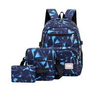 Generico Zaino Unisex Casual 900D Impermeabile Set 3 Pezzi College