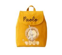 Generico Zaino Zainetto Asilo Personalizzato Bambini - Cotone Organico 100% - Scuola Nido - Con Nome e Animali a Scelta - Artigianale Fatto a Mano in Italia