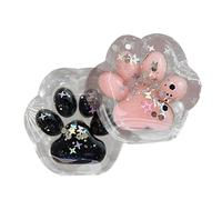 Generico Zam-pa di Gatto T-aba Squishys Giocattolo Sensoriale Trasparente, 2 Pezzi in Silicone, Giocattolo Antistress per Bambini e Adulti