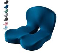 Generico Zen Seat Cushion, ZenSeat for Truck Drivers, Zenseat Cushion with Lumbar Support, Non-Slip Memory Foam Seat Skin, L Shape Lumbar, for Long Drives (Blue)