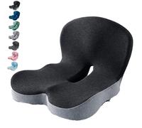 Generico Zen Seat Cushion, ZenSeat for Truck Drivers, Zenseat Cushion with Lumbar Support, Non-Slip Memory Foam Seat Skin, L Shape Lumbar, for Long Drives (Black+Gray)