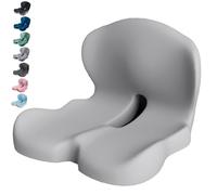 Generico Zen Seat Cushion, ZenSeat for Truck Drivers, Zenseat Cushion with Lumbar Support, Non-Slip Memory Foam Seat Skin, L Shape Lumbar, for Long Drives (Light Gray)