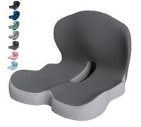 Generico Zen Seat Cushion, ZenSeat for Truck Drivers, Zenseat Cushion with Lumbar Support, Non-Slip Memory Foam Seat Skin, L Shape Lumbar, for Long Drives (Light Gray+Dark Gray)