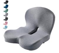 Generico Zen Seat Cushion, ZenSeat for Truck Drivers, Zenseat Cushion with Lumbar Support, Non-Slip Memory Foam Seat Skin, L Shape Lumbar, for Long Drives (Gray)
