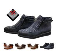 Generico Zenfaze Handcrafted Western Cowboy Boots, Men's Square Toe Leather Double Zipper Hand-woven Cowboy Boot (39,Black)