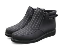 Generico Zenfaze Shoes for Men, Botas De Petatillo Para Hombre, Leather Square Toe Hand-woven Petatillo Boots with Double Side Zipper (Black,46)
