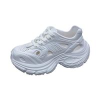 Generico Zeppe Donna Estive Comoda Sandali Zeppa Plateau Sandali da Spiaggia Sportivi Spessi E Cavi Per La Primavera E L'Estate con Tacco Donna Scarpe Zeppa (White,36)
