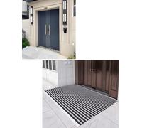 Generico Zerbino da esterno arrotolabile, con struttura in alluminio e retro antiscivolo, facile da riporre for l'ingresso di ville, patio, uso commerciale(Black,3.0x4.0ft/900x1200mm)