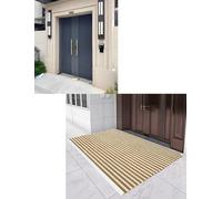 Generico Zerbino da esterno arrotolabile, con struttura in alluminio e retro antiscivolo, facile da riporre for l'ingresso di ville, patio, uso commerciale(Yellow,3.0x5.0ft/900x1500mm)