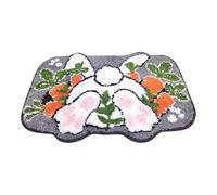 Generico Zerbino Ingresso 40 x 60 cm Zerbino di Pasqua con Coniglietto di Fiori Tappetino per Bagno Antiscivolo Tappetini da Cucina Assorbente Tappeto Pasquale per Interni ed Esterni