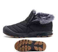 Generico Zermatt Winter Shoes, Zermatt Winter Shoes, Zermatt Mens Women Waterproof Winter Boots, Anti-Slip Warm Ankle Boots (9.5,Black)