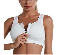 Generico Zip Front Medium Support Pocketed Sport Bra Reggiseno Donna Imbottita con Stampa per Yoga Palestra Fitness Sonno Allenamento