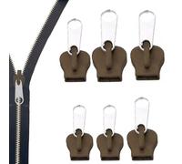 Generico Zipper Head Repair - 6pcs Sturdy Zip Fixer, Heavy Duty Replacement Accessories, Detachable Slider Kit, Multifunctional Puller, Clothes Bags Category, Black Silver Small