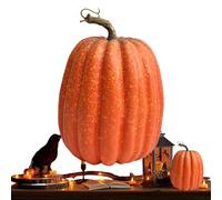 Generico Zucca Artificiale,Zucche Decorative Finte Arancioni In Schiuma - 20cm Decorazione Rustica Per Interno Ed Esterno Camera Da Letto Cucina Portico Durante Autunno Halloween Ringraziamento E