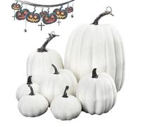 Genérico Zucche Artificiali Bianche | Zucche In Schiuma Falsa Per La Decorazione Autunno E | 7 Pezzi Decorazione Tavolo Autunno Ringraziamento