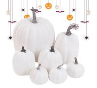 Generico Zucche Finte Decorative 7 Pezzi Verdure Realistiche per Autunnale | del Ringraziamento Per Vacanze, Matrimonio, Casa, Cucina, Interni, Halloween E Ringraziamento