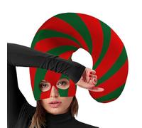 Generico Zuckerstangenmütze Weihnachten - Lustiger Zuckerstangenhut mit Gesichtsabdeckung | Festliche Wintermütze für Erwachsene & Kinder | Kostümaccessoire für Weihnachtsfeiern & Partys
