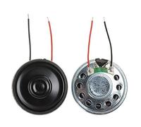 Generies, micro altoparlante interno da 0,5 W, 8 ohm, 30 mm di diametro, base rotonda in metallo con filo fai da te, sottile, per PC portatili, DVD/EVD (4 pezzi)