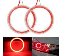 Générique 1 coppia rossa 60 mm 45SMD COB LED Angel Eyes con guscio lampadine per fari auto Halo anello luci DRL decorazione DC 12 V M (60 mm, rosso)