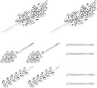 Générique 10 clip per capelli da donna con strass, clip per capelli nuziali, clip per capelli diamanti, clip per capelli in metallo da damigella d'onore.