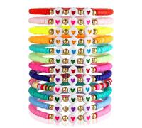 Générique 12 pezzi stile bohemian braccialetto d'amore, braccialetto dell'amicizia, bracciali impilabili perline per donne ragazze bracciali, braccialetti multilayered stretch boho, multicolore stile