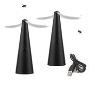 Générique 2 Pack Ventilatore da tavolo Anti Mosca, Caccia USB Mouch-e Da Tavolo Ricaricabile, Respinge Mosche con Lame Riflettenti, Ventilatori Caccia Mosca per Esterno Dentro, Festa