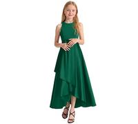 Générique 2026 elegante da sera senza maniche per ragazza, ideale per un recital, un concorso o uno spettacolo, ideale per l'estate, per i bambini e gli adolescenti., verde, 11-12 anni
