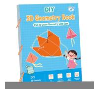 Générique 3D Geometry Learning Book, Interactive Math Textbook, 9 x 7 pollici Primer with Woven String, Educational Study Guide, 3D Manual with Touch Build, Learning Tool for Boys and Girls