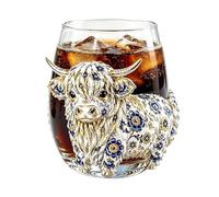 Générique 3D Glassware 3D Cows Cup Stemless Wine Glasses 3,94 x 4,72 pollici