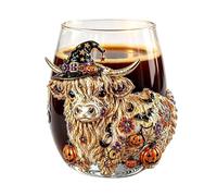 Générique 3D Glassware 3D Cows Cup Stemless Wine Glasses 3,94 x 4,72 pollici