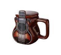 Générique 3d Guitar Ceramic Mug - 500 ml Large Capacity Drink Tumbler, High Temperature Resistant Ceramic Mug, Drinkware, Sturdy Design | For Men Tea Christmas Café Travel Women Bookshelf Display