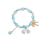 Générique 4 Messaggio Bracciale Bracciale Braccialetti Gioielli Braccialetti Per Donne Ragazze Estate Beach Fashion Jewelry Bracciali Mm Bracciale Elastico Anelli, Taglia unica, Vetro, Nessuna pietra