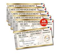 Générique 6 biglietti aerei da vincere per viaggi sorpresa, biglietto aereo, biglietto aereo, biglietto aereo per annuncio, regalo di compleanno EVJF, in francese