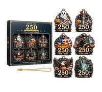 Générique 6 pezzi 2D acrilico Wall Ornament Halloween Ornaments | 1776-2026 Ghost Pumpkin Skeleton Eagle Witch Decorations for Tree Window Wall Collection