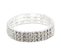 Générique 8 Bracciale Anelli d'argento per le donne a tre strati Bracciale in strass d'argento gioielli Bracciale Bracciale Naturale Scelta Naturale Gioielli, Taglia unica, Acciaio inossidabile