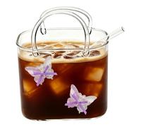Générique A Forma Di Borsa Per Bevande Borsa Trasparente | Vaso da bere in vetro per tutti i tuoi frullati, succhi di frutta, tè, fiori, vini, cocktail, liquori, alcool, bevande