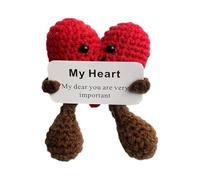 Générique Abbraccio tascabile a forma di cuore lavorato a mano - Regalo di mini con fascino di cuore all'uncinetto e coccolone | Artigianato fatto a mano, come regalo per una