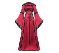Générique Abiti Halloween Medieval Per Le Donne Gotico Vittoriano Rinascimento Vestiti Collo Quadrato Maniche Svasate Costume Per Halloween Cosplay Carnevale Festive Lunghi Abiti