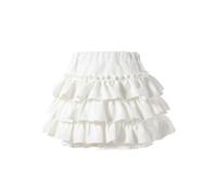 Générique Abito alla moda tinta unita per ragazze, gonna ampia per bambini, abbigliamento casual elegante, comodo e leggero, perfetto per le giornate calde, bianco, 120-L